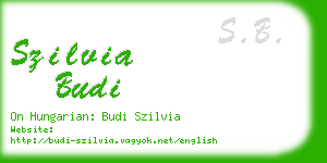szilvia budi business card